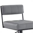 Armen Living Michele Modern Faux Leather Swivel Bar Stool in Gray/Black