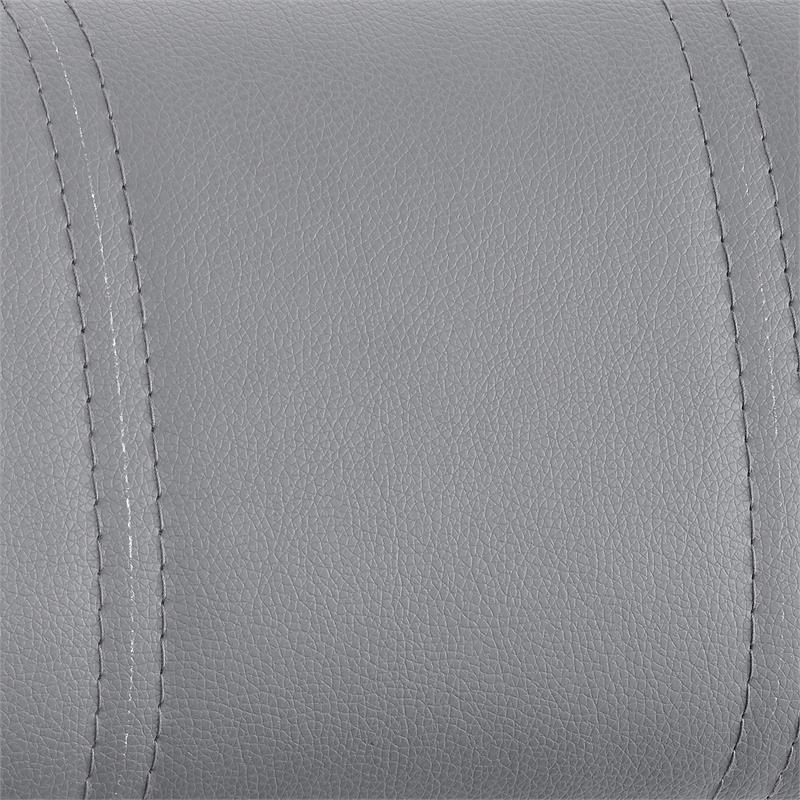 Armen Living Michele Modern Faux Leather Swivel Bar Stool in Gray/Black