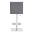 Armen Living Legacy Modern Faux Leather Swivel Bar Stool in Gray/Stainless Steel