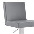 Armen Living Legacy Modern Faux Leather Swivel Bar Stool in Gray/Stainless Steel
