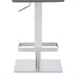 Armen Living Legacy Modern Faux Leather Swivel Bar Stool in Gray/Stainless Steel