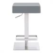 Armen Living Kaylee Modern Faux Leather Swivel Bar stool in Gray/Stainless Steel