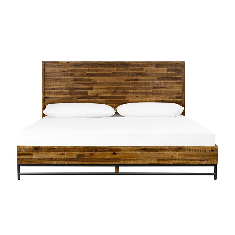 Armen Living Cusco Modern Wood Platform King Bed in Acacia Brown