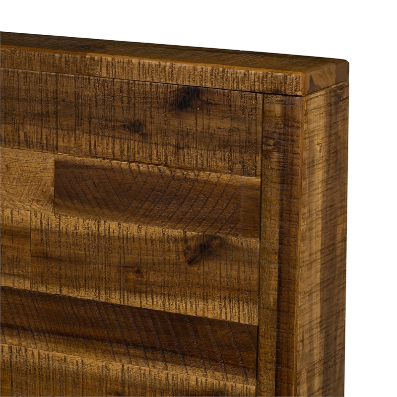 Armen Living Cusco Modern Wood Platform King Bed in Acacia Brown