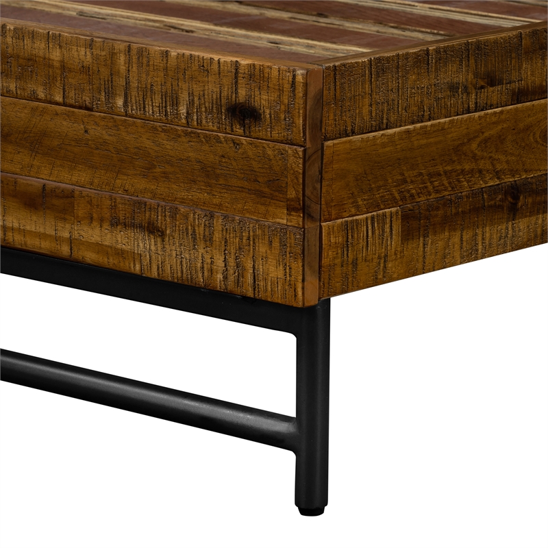 Armen Living Cusco Modern Wood Platform King Bed in Acacia Brown