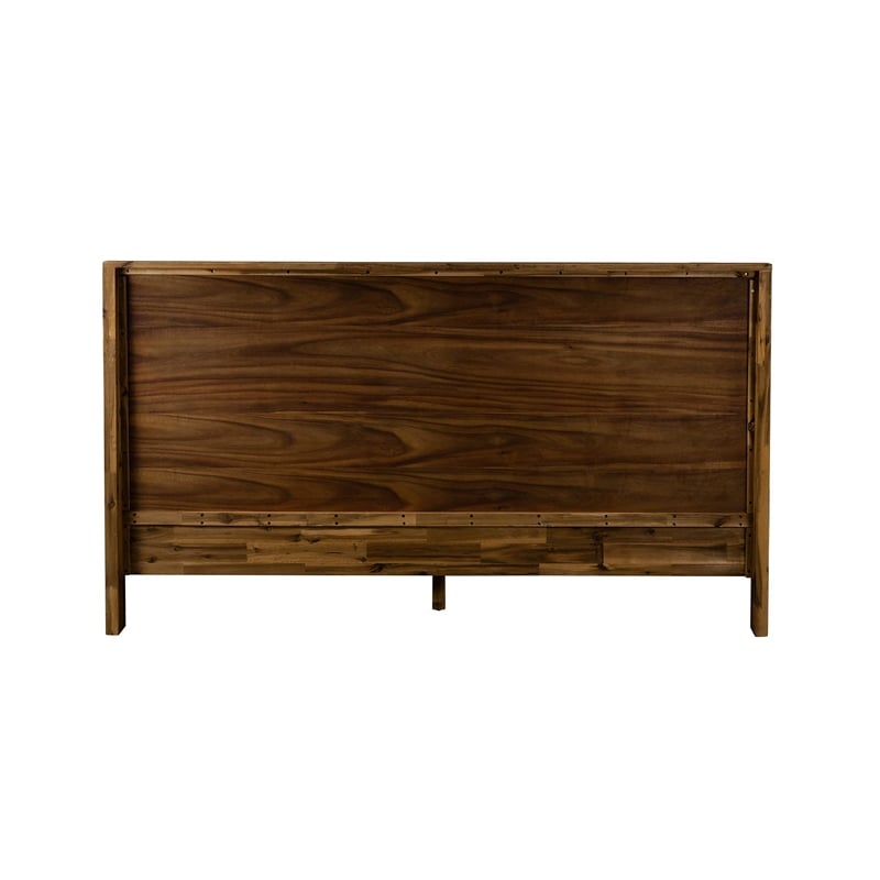 Armen Living Cusco Modern Wood Platform Queen Bed in Acacia Brown