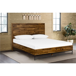 Armen Living Cusco Modern Wood Platform Queen Bed in Acacia Brown