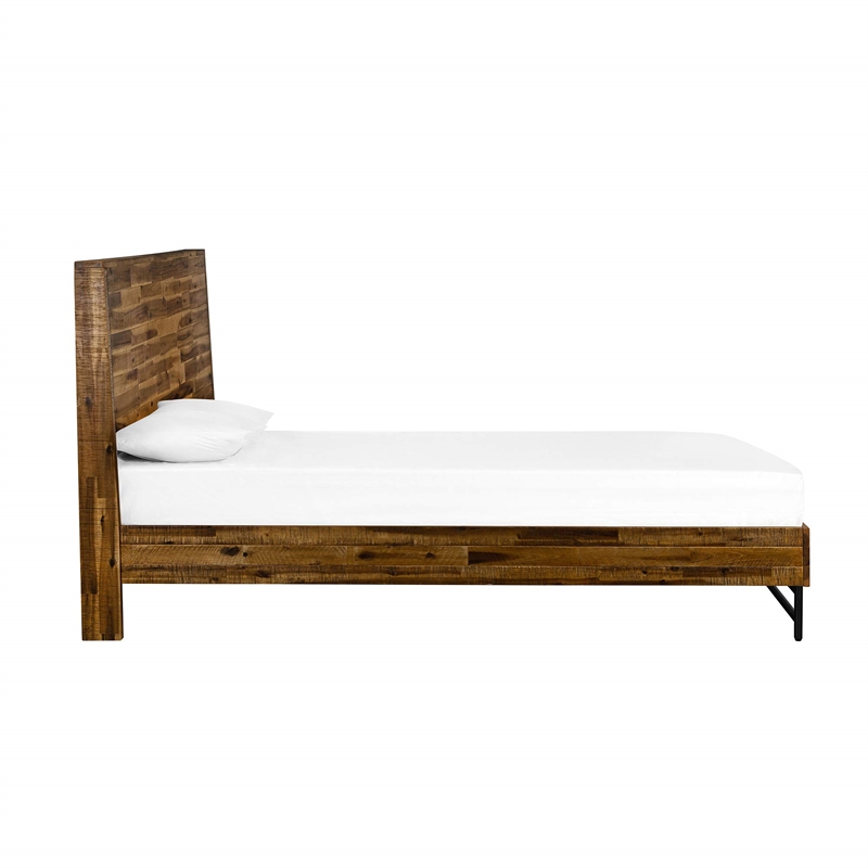 Armen Living Cusco Modern Wood Platform Queen Bed in Acacia Brown