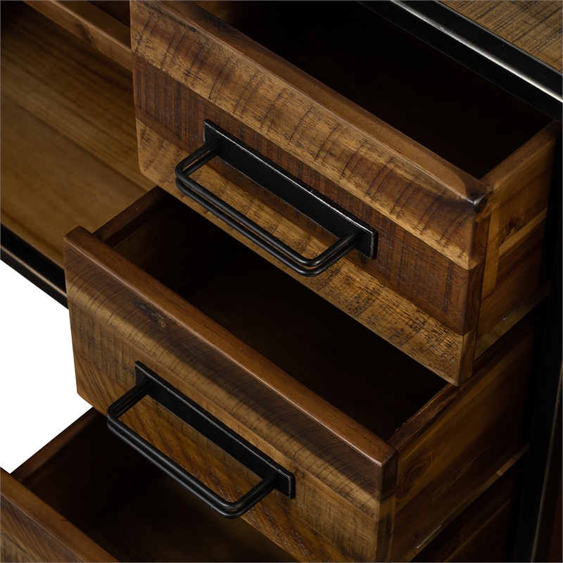 Armen Living Cusco Modern Wood Buffet Cabinet in Acacia Brown