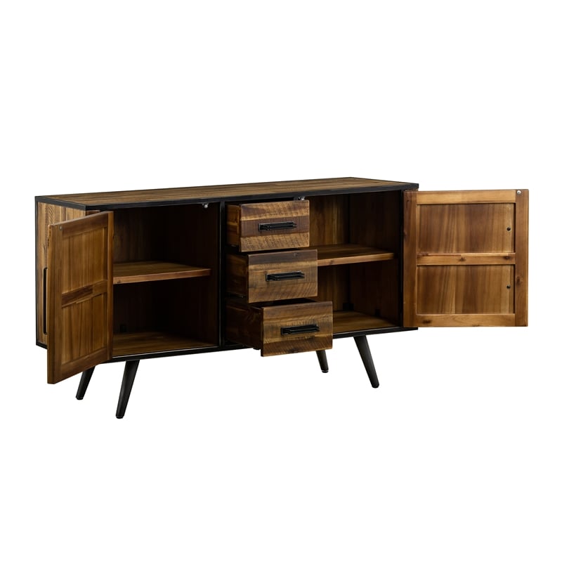 Armen Living Cusco Modern Wood Buffet Cabinet in Acacia Brown