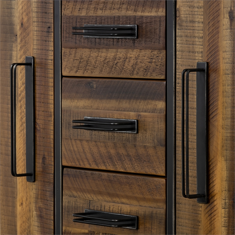 Armen Living Cusco Modern Wood Buffet Cabinet in Acacia Brown