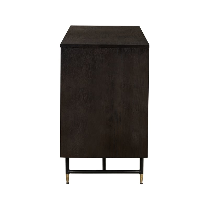 Armen Living Gatsby 2-Door Modern Wood & Metal Buffet Cabinet in Dark Gray/Oak