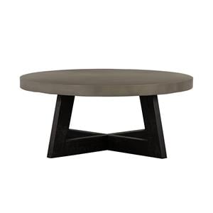 Armen Living Chester Modern Acacia Wood & Concrete Top Coffee Table in Espresso