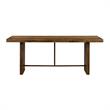 Armen Living Superb Trestle Contemporary Wood Top Dining Table in Oak