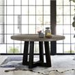 Armen Living Chester Round Contemporary Stone/Wood Dining Table in Gray/Black