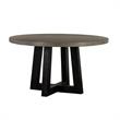 Armen Living Chester Round Contemporary Stone/Wood Dining Table in Gray/Black