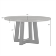 Armen Living Chester Round Contemporary Stone/Wood Dining Table in Gray/Black