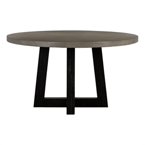 chester modern concrete and acacia round dining table
