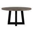 Armen Living Chester Round Contemporary Stone/Wood Dining Table in Gray/Black