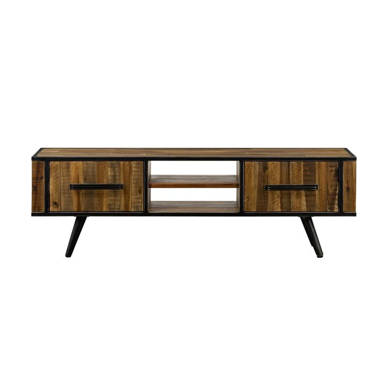 Armen Living Cusco Modern Wood TV Stand in Acacia Brown for TVs up to 64
