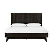 Armen Living Baly Wood Platform King Bed with Antique Brass Accents in Brown