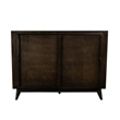 Armen Living Baly Wood Platform King Bed with Antique Brass Accents in Brown