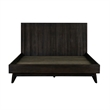 Armen Living Baly Wood Platform King Bed with Antique Brass Accents in Brown