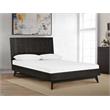 Armen Living Baly Wood Platform Queen Bed with Antique Brass Accents in Brown
