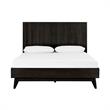 Armen Living Baly Wood Platform Queen Bed with Antique Brass Accents in Brown