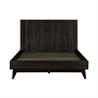 Armen Living Baly Wood Platform Queen Bed with Antique Brass Accents in Brown
