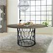 Armen Living Gatsby Modern Metal & Faux Concrete Dining Room Table in Oak/Black