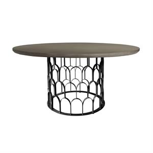 armen living gatsby concrete and metal round dining room table