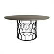 Armen Living Gatsby Modern Metal & Faux Concrete Dining Room Table in Oak/Black