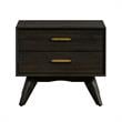 Armen Living Baly Mid-Century Wood 2-Drawer Night Stand in Brown