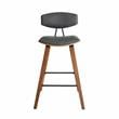 Armen Living Fox Modern Faux Leather Kitchen Counter Stool in Gray