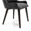 Armen Living Alana Upholstered Fabric & Wood Dining Chair in Charcoal (Set of 2)