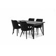 Armen Living Alana Upholstered Fabric & Wood Dining Chair in Charcoal (Set of 2)