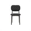 Armen Living Katelyn Fabric/Wood Dining Chair in Midnight Black/Gray (Set of 2)