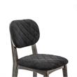 Armen Living Katelyn Fabric/Wood Dining Chair in Midnight Black/Gray (Set of 2)