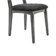 Armen Living Katelyn Fabric/Wood Dining Chair in Midnight Black/Gray (Set of 2)