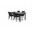 Armen Living Lileth River Fabric & Wood Dining Chair in Gray (Set of 2)