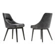 Armen Living Lileth River Fabric & Wood Dining Chair in Gray (Set of 2)