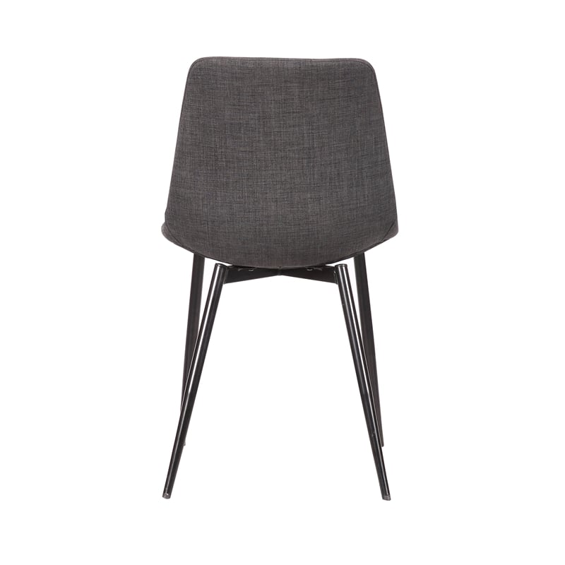 Armen Living Monte Modern Faux Leather & Metal Dining Chair in Charcoal/Black