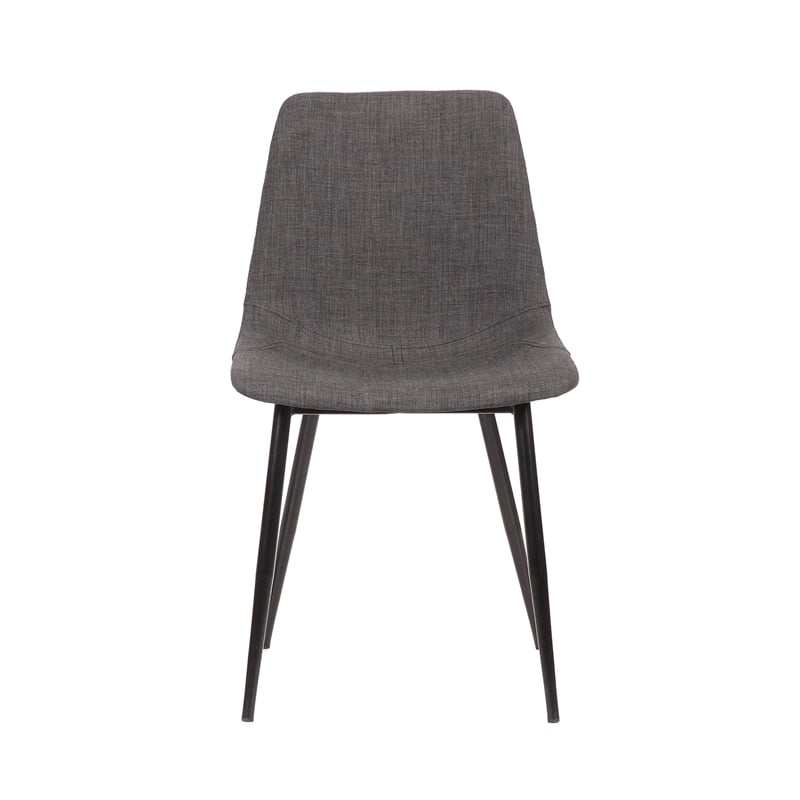 Armen Living Monte Modern Faux Leather & Metal Dining Chair in Charcoal/Black