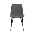 Armen Living Monte Modern Faux Leather & Metal Dining Chair in Charcoal/Black