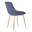 Armen Living Heidi Modern Velvet & Metal Dining Accent Chair in Blue/Gold