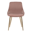 Armen Living Heidi Modern Velvet & Metal Dining Accent Chair in Blush/Gold