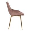 Armen Living Heidi Modern Velvet & Metal Dining Accent Chair in Blush/Gold