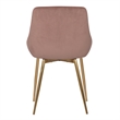 Armen Living Heidi Modern Velvet & Metal Dining Accent Chair in Blush/Gold