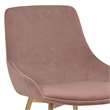 Armen Living Heidi Modern Velvet & Metal Dining Accent Chair in Blush/Gold